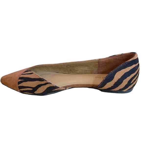 Bamboo half zebra stripe half solid brown and black flat shoes size 7.5 - Picture 4 of 7